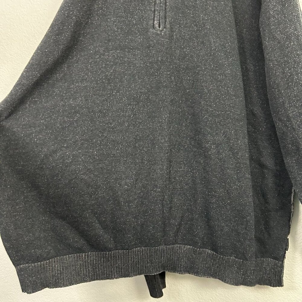 Calvin Klein Jeans Half Zip Raglan Sweater Charcoal Black Distressed Preppy - Picture 3 of 10